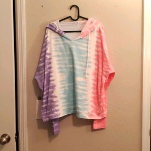 No brand tie dye oversized hoodie